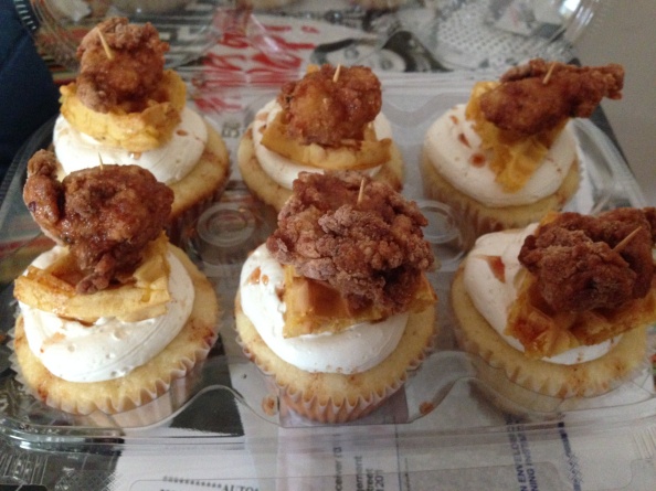Nothing puts the happy in happy birthday quite like chicken and waffles ON TOP of a cupcake.